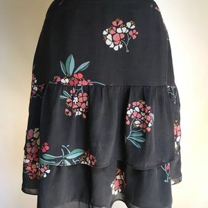 LOFT floral mini skirt